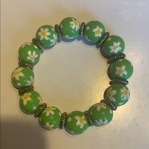 Angela Moore hand painted beaded bracelet